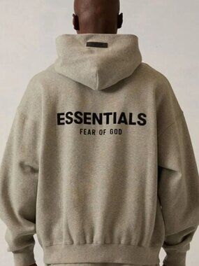 Essentials Fear Of God Grey Hooded Sweatshirt Men's M